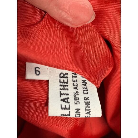 LNR Women's Knee Length Leather A-Line Skirt Red Size 6 - Picture 11 of 11